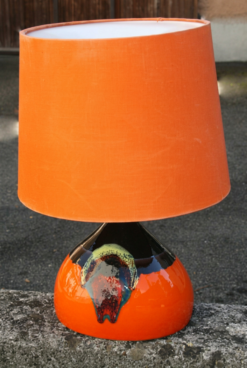 Orangefarbene Tischlampe Rosenthal Studio