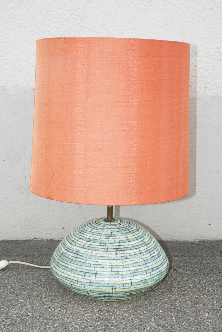 Tischlampe San Polo Venezia mit orangefarbenem Schirm