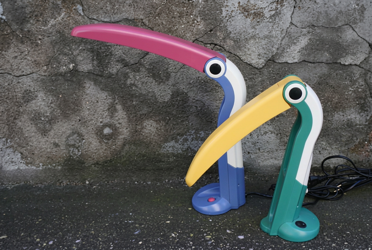 Zwei farbige Tukanlampen